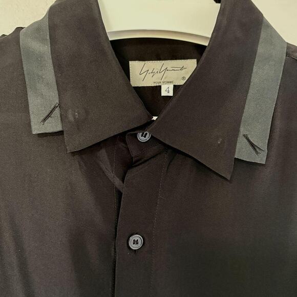 Yohji Yamamoto Double Collar Button Up LS Shirt 4/XL - Picture 2 of 10
